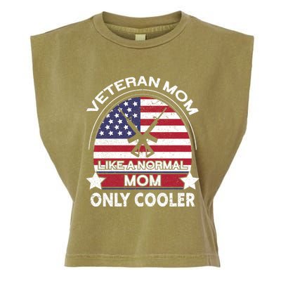 Cooler Veteran Mom Proud American Veteran Mom Gift Garment-Dyed Women's Muscle Tee