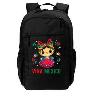 Cute Viva Mexico Girl Mexican Independence Day Daily Commute Backpack