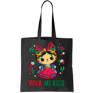 Cute Viva Mexico Girl Mexican Independence Day Tote Bag