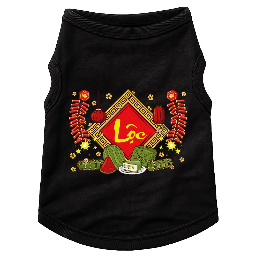 Cute Vietnamese New Year Prosperity Phuc Loc Tho Tet Holiday Doggie Tank