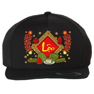 Cute Vietnamese New Year Prosperity Phuc Loc Tho Tet Holiday Wool Snapback Cap