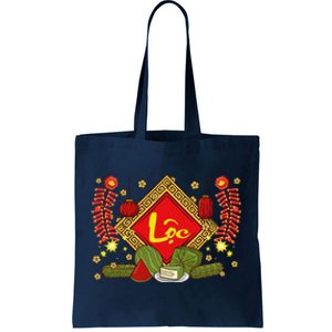 Cute Vietnamese New Year Prosperity Phuc Loc Tho Tet Holiday Tote Bag