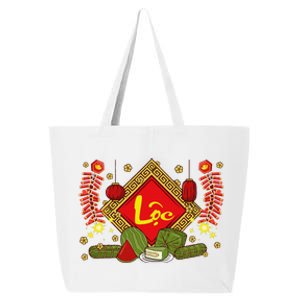 Cute Vietnamese New Year Prosperity Phuc Loc Tho Tet Holiday 25L Jumbo Tote