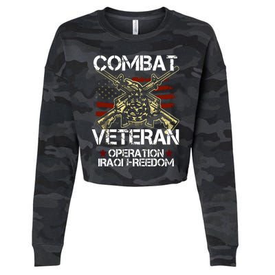 Combat Veteran Operation Iraqi Freedom Veterans Day Iraq Cropped Pullover Crew