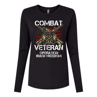 Combat Veteran Operation Iraqi Freedom Veterans Day Iraq Womens Cotton Relaxed Long Sleeve T-Shirt