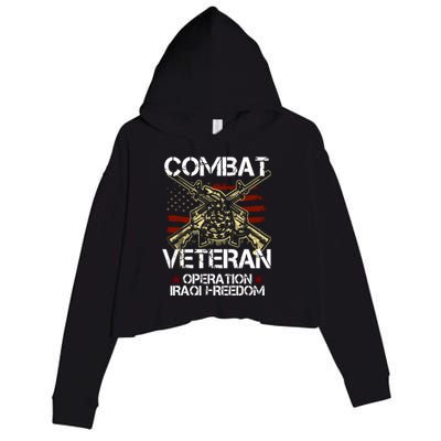 Combat Veteran Operation Iraqi Freedom Veterans Day Iraq Crop Fleece Hoodie