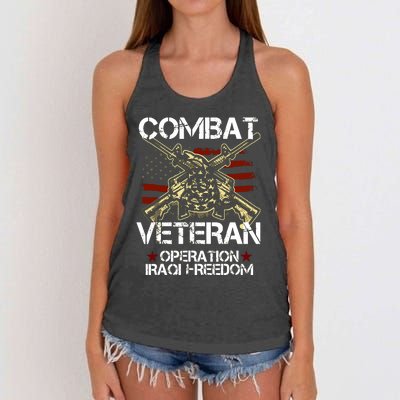 Combat Veteran Operation Iraqi Freedom Veterans Day Iraq Women's Knotted Racerback Tank