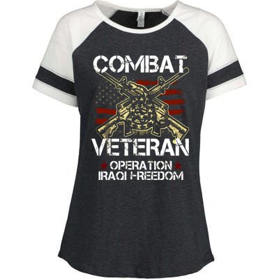 Combat Veteran Operation Iraqi Freedom Veterans Day Iraq Enza Ladies Jersey Colorblock Tee