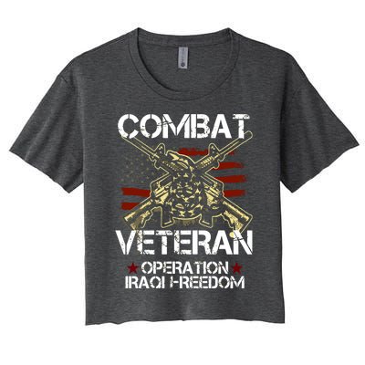 Combat Veteran Operation Iraqi Freedom Veterans Day Iraq Women's Crop Top Tee