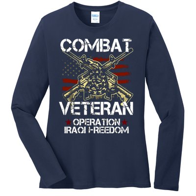 Combat Veteran Operation Iraqi Freedom Veterans Day Iraq Ladies Long Sleeve Shirt