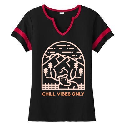 Chill Vibes Only Ladies Halftime Notch Neck Tee