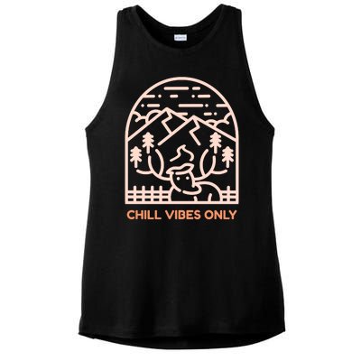 Chill Vibes Only Ladies PosiCharge Tri-Blend Wicking Tank