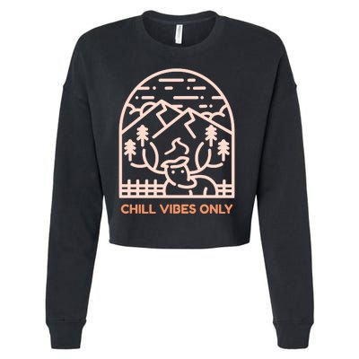 Chill Vibes Only Cropped Pullover Crew