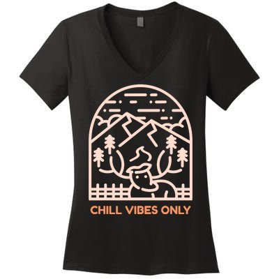 Chill Vibes Only Women's V-Neck T-Shirt