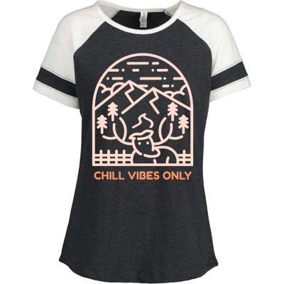 Chill Vibes Only Enza Ladies Jersey Colorblock Tee