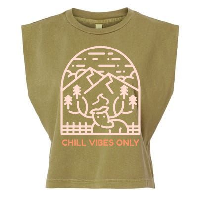 Chill Vibes Only Garment-Dyed Women's Muscle Tee