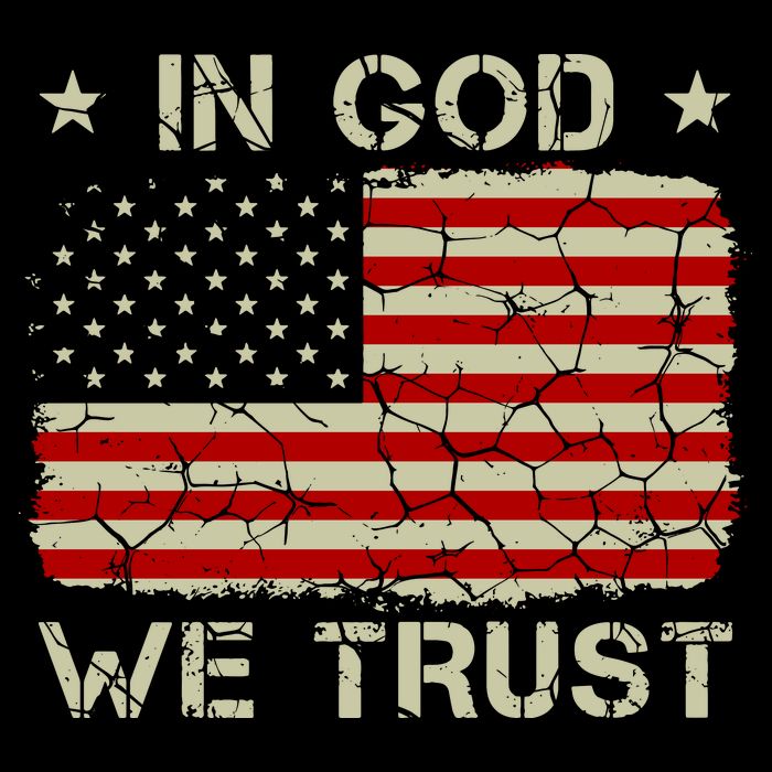 Christian Vintage Old American Flag In God We Trust Bucket Hat