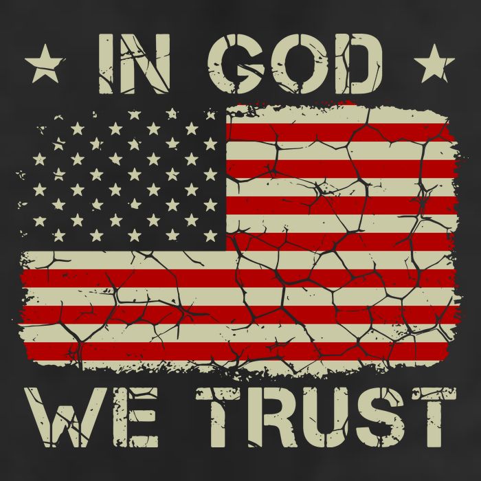 Christian Vintage Old American Flag In God We Trust Beanie