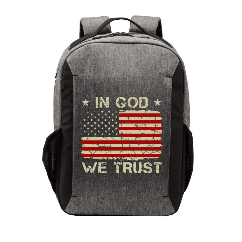 Christian Vintage Old American Flag In God We Trust Vector Backpack