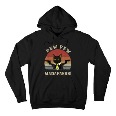 Cat Vintage PewPewPew Madafakas Cat Crazy Pew Vintage Hoodie