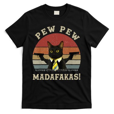 Cat Vintage PewPewPew Madafakas Cat Crazy Pew Vintage T-Shirt