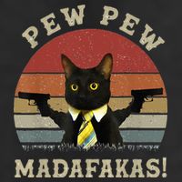 Cat Vintage PewPewPew Madafakas Cat Crazy Pew Vintage Beanie