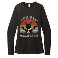 Cat Vintage PewPewPew Madafakas Cat Crazy Pew Vintage Womens CVC Long Sleeve Shirt