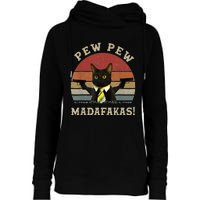 Cat Vintage PewPewPew Madafakas Cat Crazy Pew Vintage Womens Funnel Neck Pullover Hood