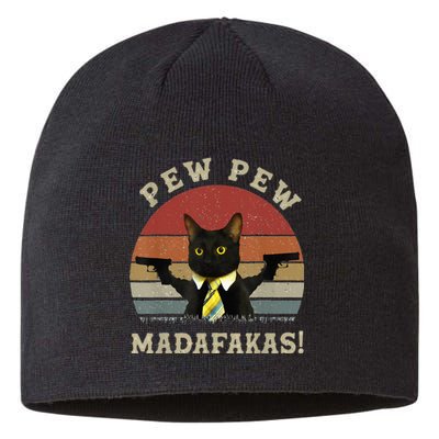 Cat Vintage PewPewPew Madafakas Cat Crazy Pew Vintage Sustainable Beanie