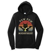 Cat Vintage PewPewPew Madafakas Cat Crazy Pew Vintage Women's Pullover Hoodie