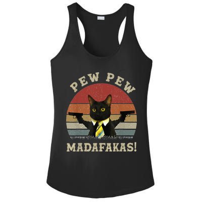 Cat Vintage PewPewPew Madafakas Cat Crazy Pew Vintage Ladies PosiCharge Competitor Racerback Tank