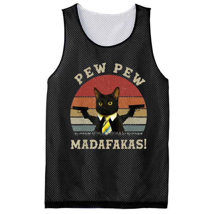 Cat Vintage PewPewPew Madafakas Cat Crazy Pew Vintage Mesh Reversible Basketball Jersey Tank