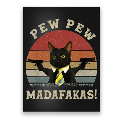 Cat Vintage PewPewPew Madafakas Cat Crazy Pew Vintage Poster