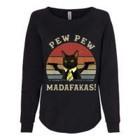 Cat Vintage PewPewPew Madafakas Cat Crazy Pew Vintage Womens California Wash Sweatshirt