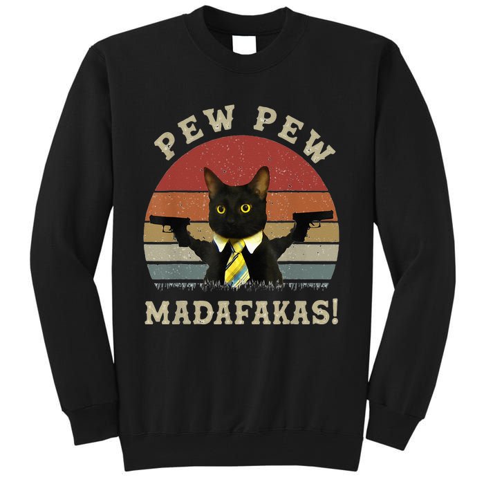 Cat Vintage PewPewPew Madafakas Cat Crazy Pew Vintage Tall Sweatshirt