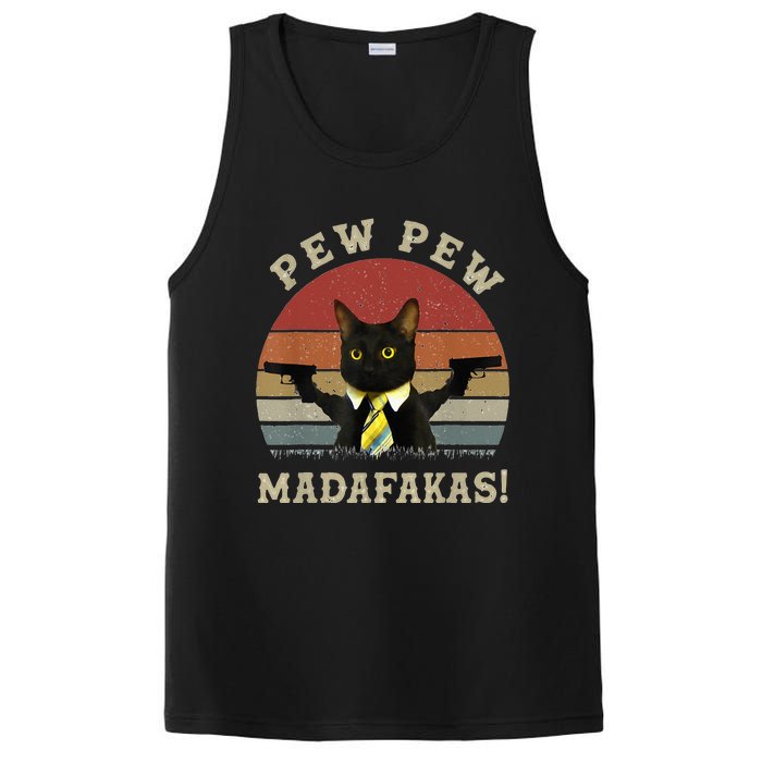 Cat Vintage PewPewPew Madafakas Cat Crazy Pew Vintage PosiCharge Competitor Tank