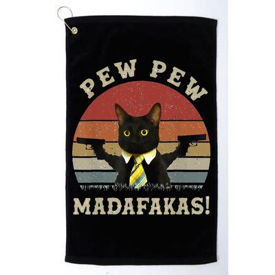 Cat Vintage PewPewPew Madafakas Cat Crazy Pew Vintage Golf Towel