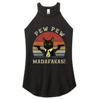 Cat Vintage PewPewPew Madafakas Cat Crazy Pew Vintage Women's Perfect Tri Rocker Tank