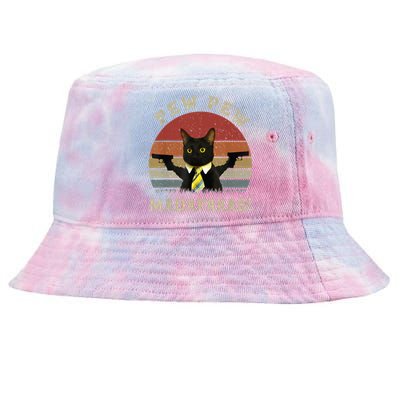 Cat Vintage PewPewPew Madafakas Cat Crazy Pew Vintage Tie-Dyed Bucket Hat