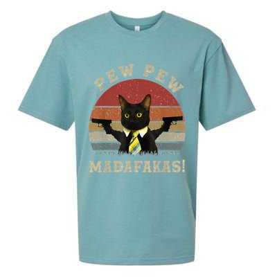 Cat Vintage PewPewPew Madafakas Cat Crazy Pew Vintage Sueded Cloud Jersey T-Shirt