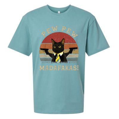 Cat Vintage PewPewPew Madafakas Cat Crazy Pew Vintage Sueded Cloud Jersey T-Shirt