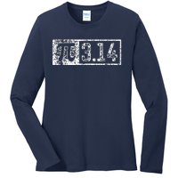 Cool Vintage Pi Day March 14 Ladies Long Sleeve Shirt