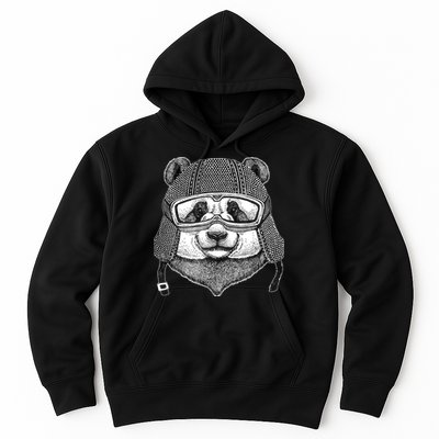 Cool Vintage Panda Aviator Pilot Hoodie