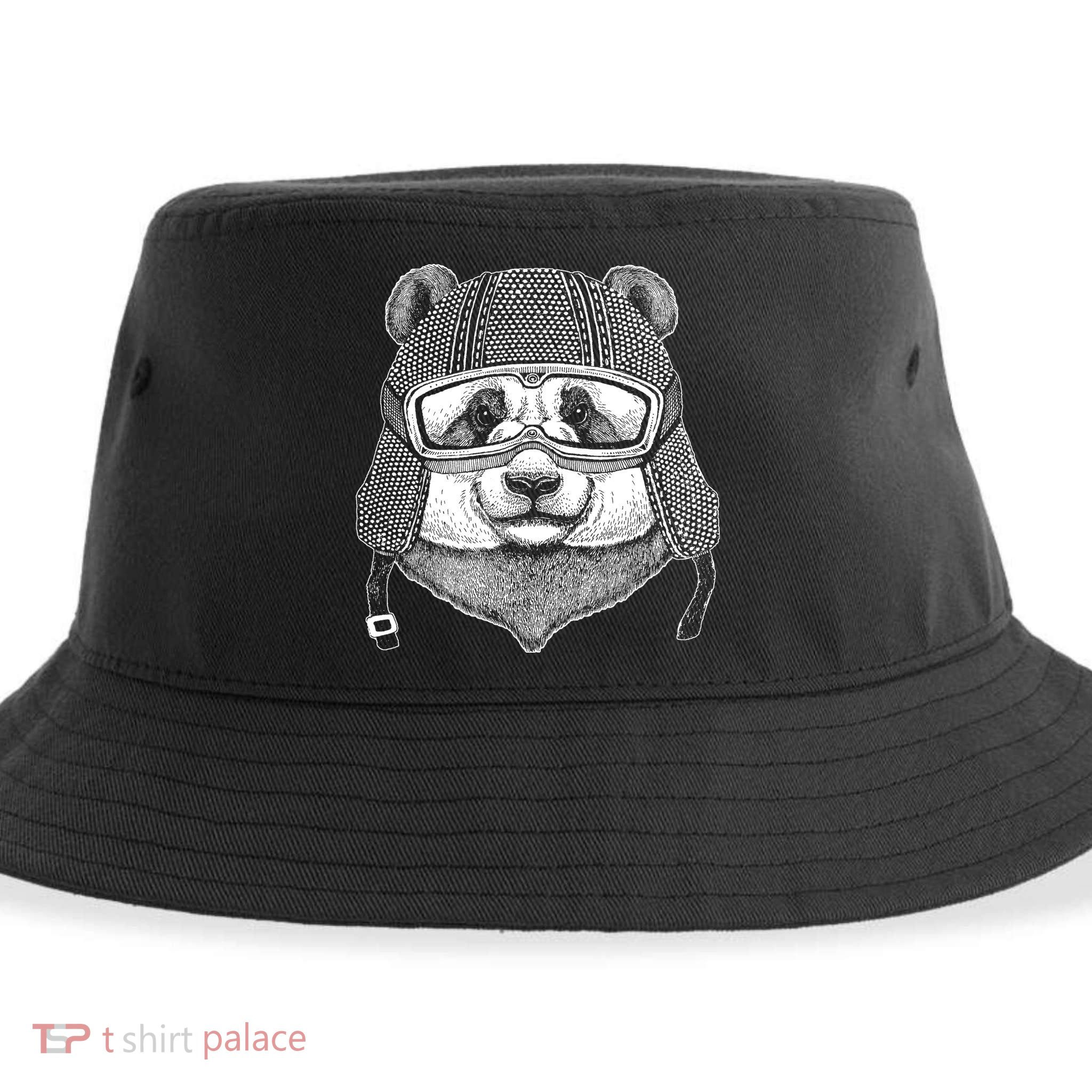 Cool Vintage Panda Aviator Pilot Sustainable Bucket Hat