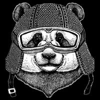 Cool Vintage Panda Aviator Pilot Flatbill Hat