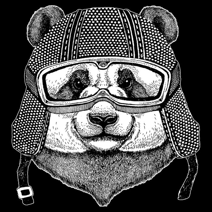 Cool Vintage Panda Aviator Pilot Flatbill Hat