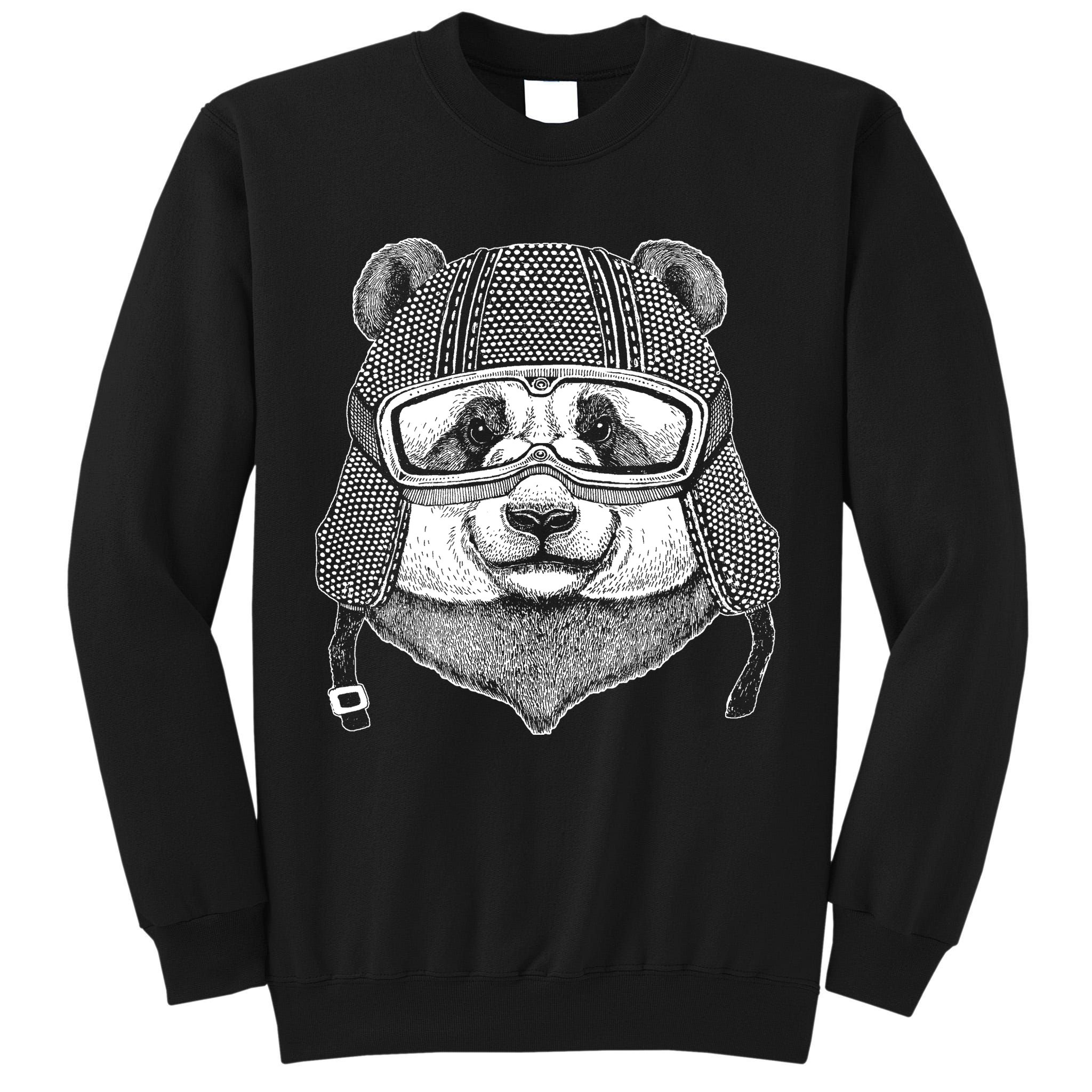 Cool Vintage Panda Aviator Pilot Tall Sweatshirt