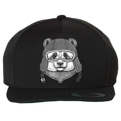 Cool Vintage Panda Aviator Pilot Wool Snapback Cap