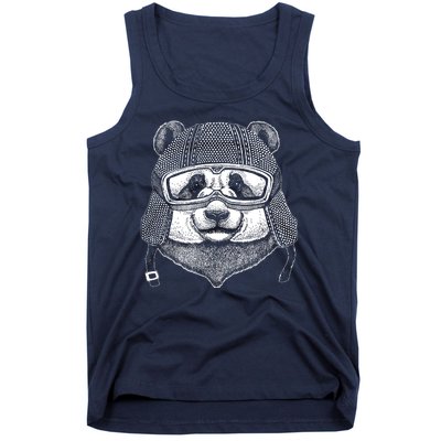 Cool Vintage Panda Aviator Pilot Tank Top