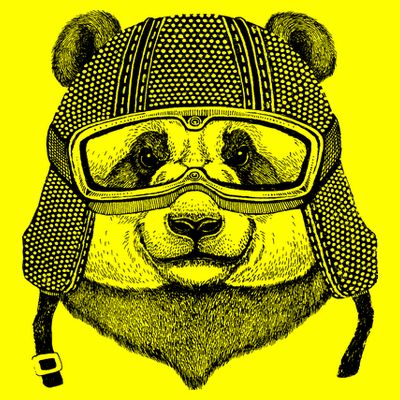 Cool Vintage Panda Aviator Pilot T-Shirt